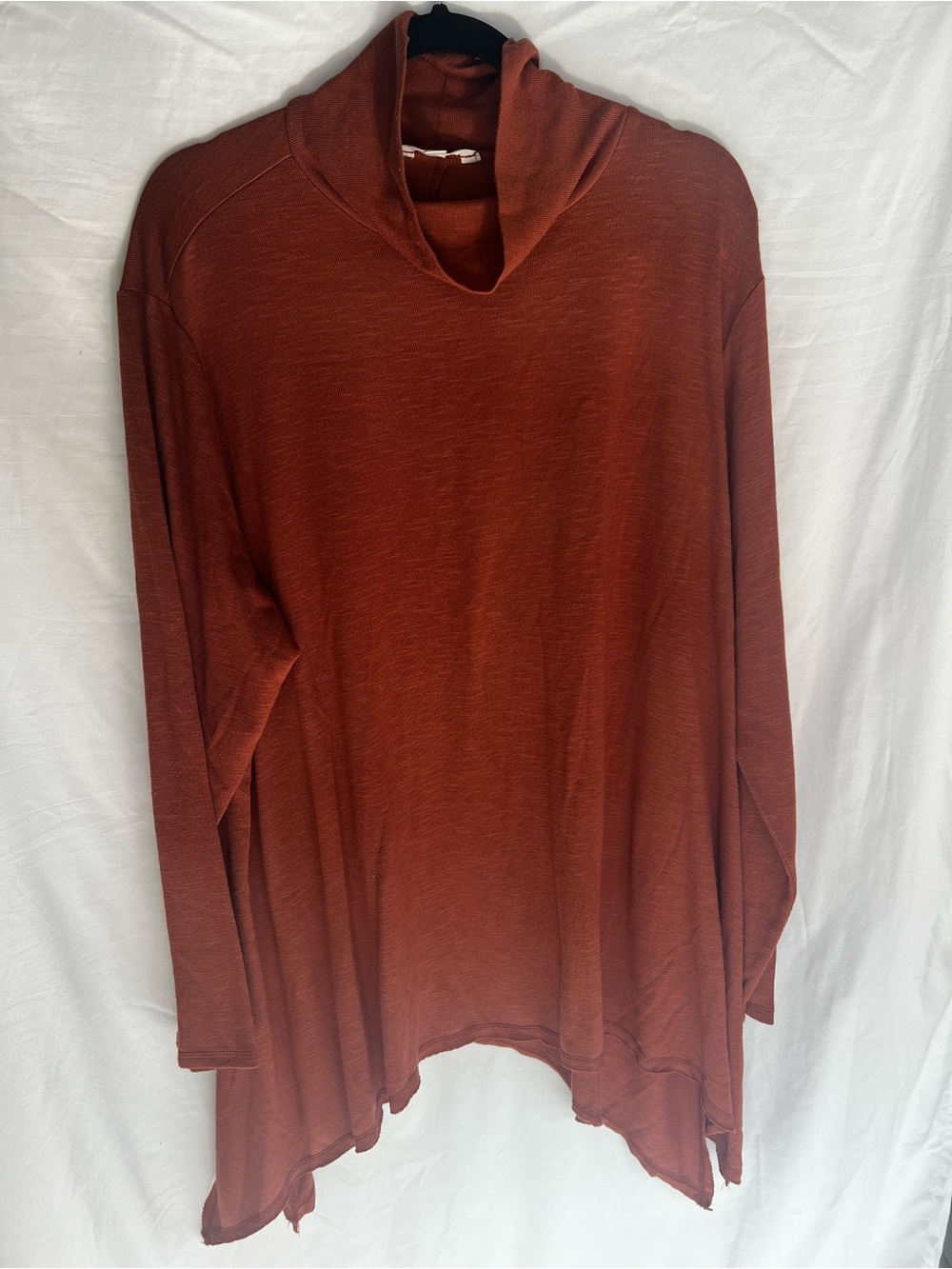 Women’s Long Sleeve Cowl Neck Top in Rust